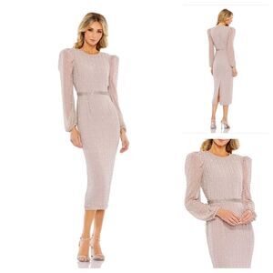 New MAC DUGGAL (93622) Vintage Lilac Beaded Long Sleeve Embellished Dress (6)